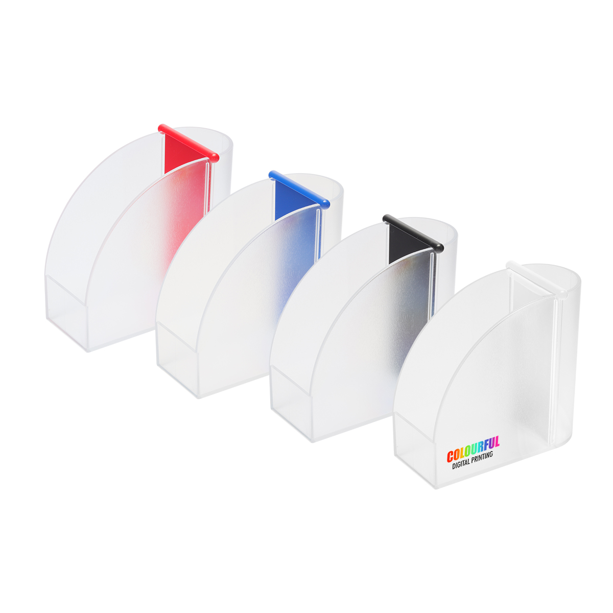 Designer-Zettelbox mit integriertem Köcher